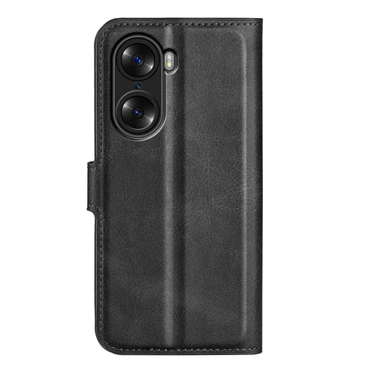 For Honor 60 Textured PU Leather TPU Interior Protective Case Stand Folio Flip Wallet Phone Cover