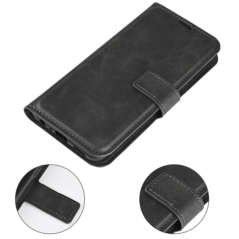 For Honor 60 Textured PU Leather TPU Interior Protective Case Stand Folio Flip Wallet Phone Cover