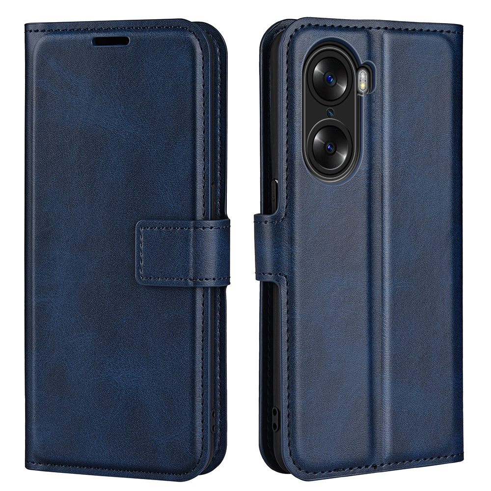 For Honor 60 Textured PU Leather TPU Interior Protective Case Stand Folio Flip Wallet Phone Cover