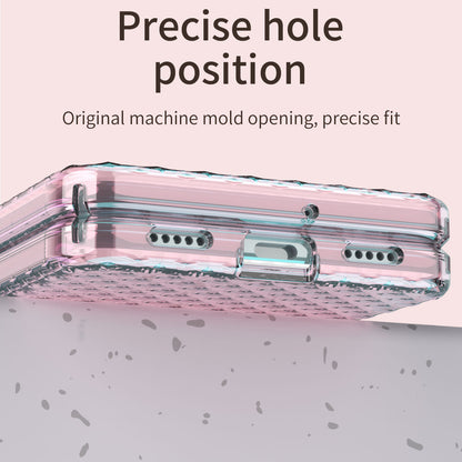 For Huawei P50 Pocket Laser Effect Transparent Hard PC Folding Phone Case with Hinge Design