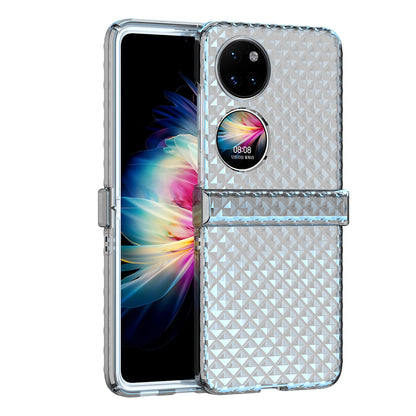 For Huawei P50 Pocket Laser Effect Transparent Hard PC Folding Phone Case with Hinge Design