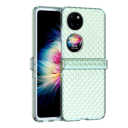For Huawei P50 Pocket Laser Effect Transparent Hard PC Folding Phone Case with Hinge Design