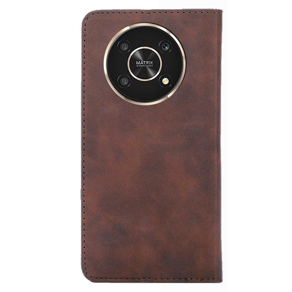 For Honor X30/X9 5G/Magic 4 Lite 5G Auto-absorbed Magnetic Shockproof Skin-touch Feeling Case PU Leather Stand Anti-scratch Mobile Phone Cover