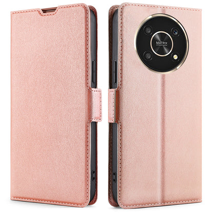 Ultra-thin Card Holder Leather Case for Honor X30/X9 5G/Magic 4 Lite 5G, Side Double Magnetic Clasp Stand Phone Cover