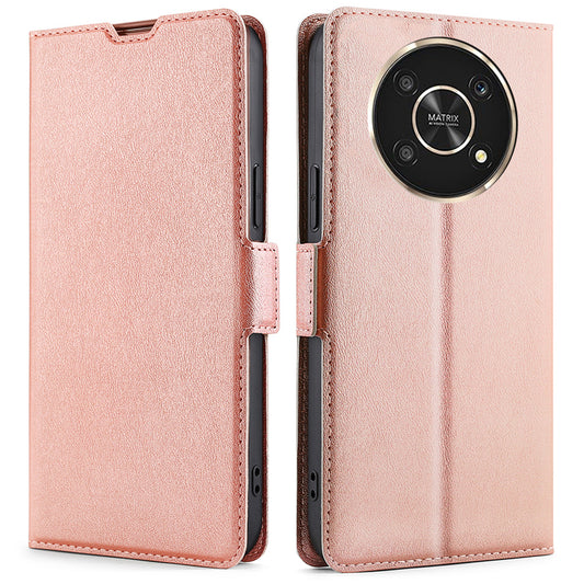 Ultra-thin Card Holder Leather Case for Honor X30/X9 5G/Magic 4 Lite 5G, Side Double Magnetic Clasp Stand Phone Cover