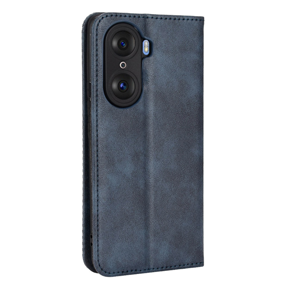 For Honor 60 PU Leather Wallet Vintage Cell Phone Case Mosaic Imprinted Shockproof Magnetic Anti-fall Cover
