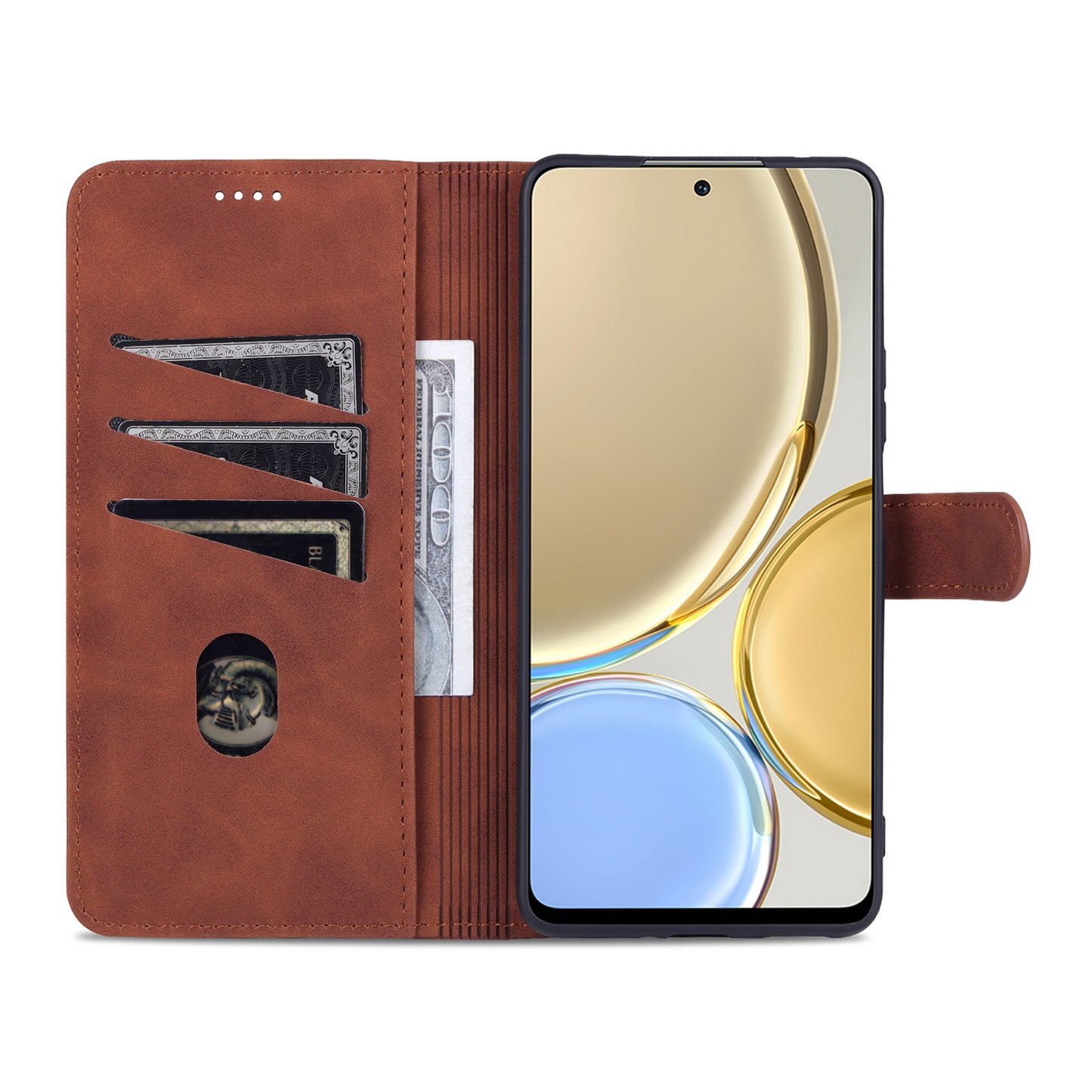 AZNS PU Leather Phone Case for Honor X30 / X9 5G / Magic 4 Lite 5G Supporting Stand Anti-dust Shockproof Phone Cover Wallet