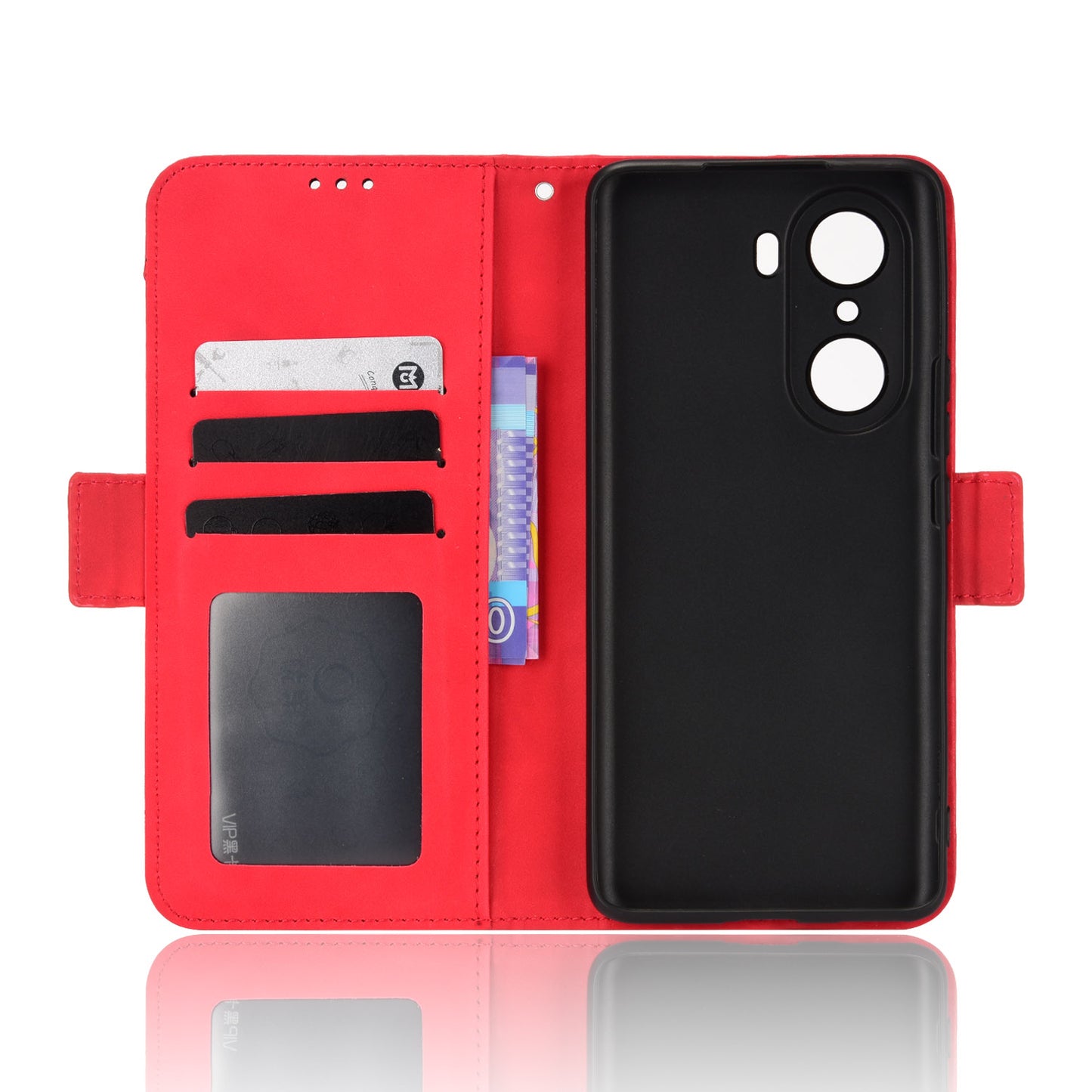 For Honor 60 Multiple Card Slots Smartphone Case Wallet Stand PU Leather Magnetic Flip Phone Cover