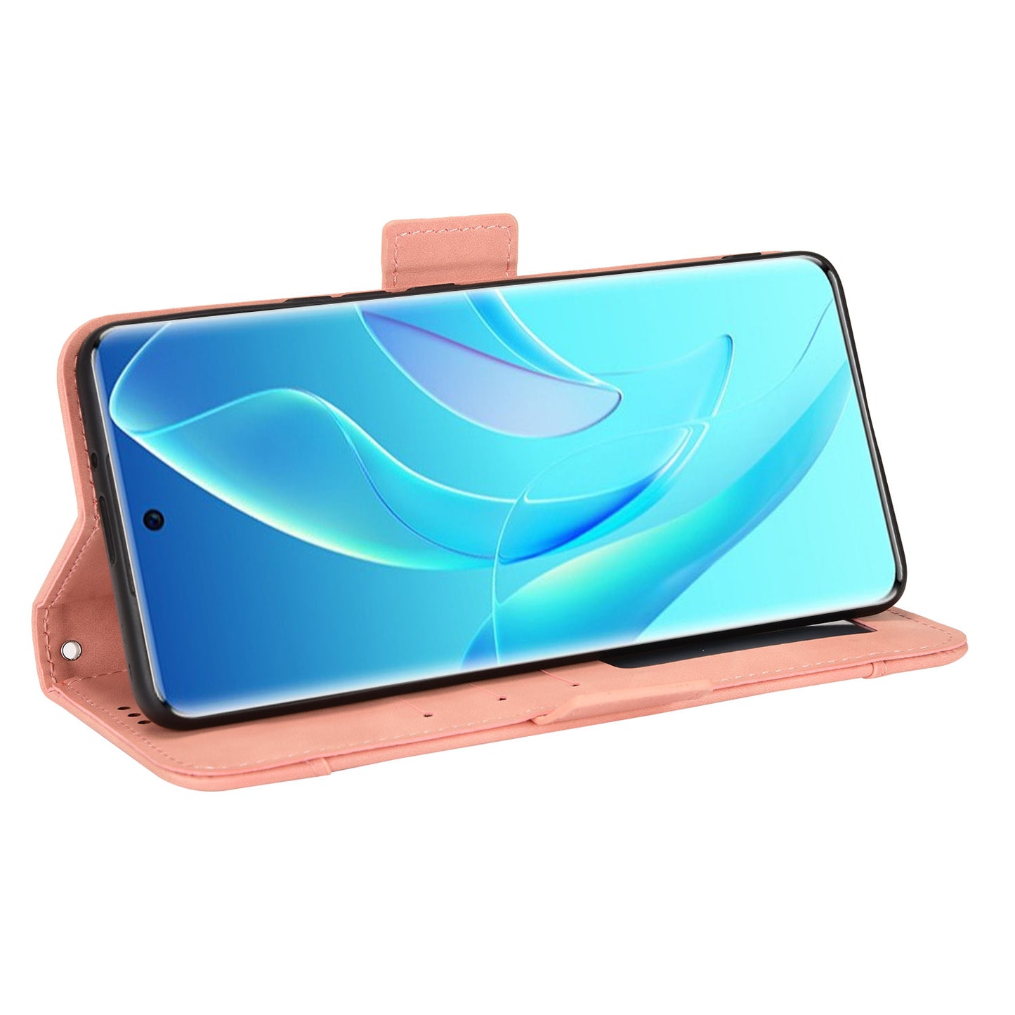 For Honor 60 Multiple Card Slots Smartphone Case Wallet Stand PU Leather Magnetic Flip Phone Cover