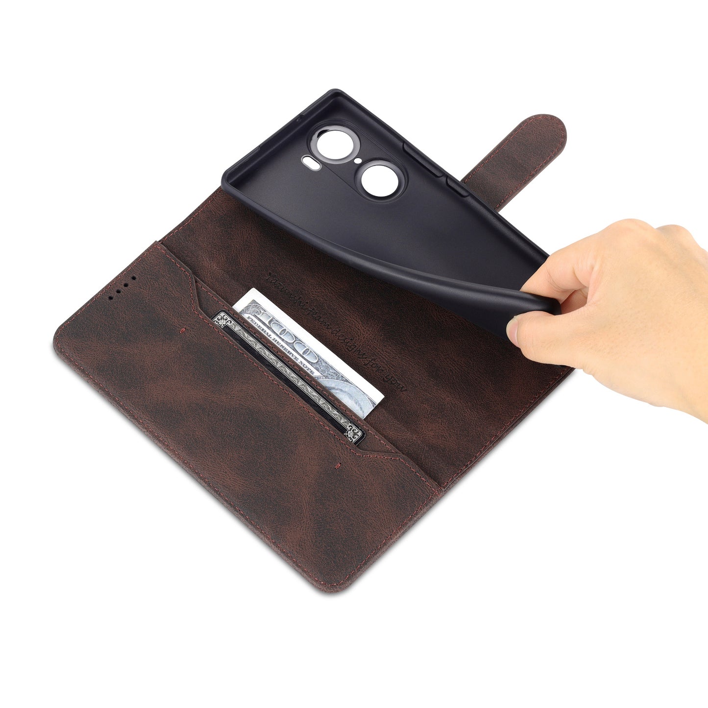 AZNS PU Leather Phone Cse for Honor 60 Wallet Folding Stand Magnetic Shockproof Flip Cover