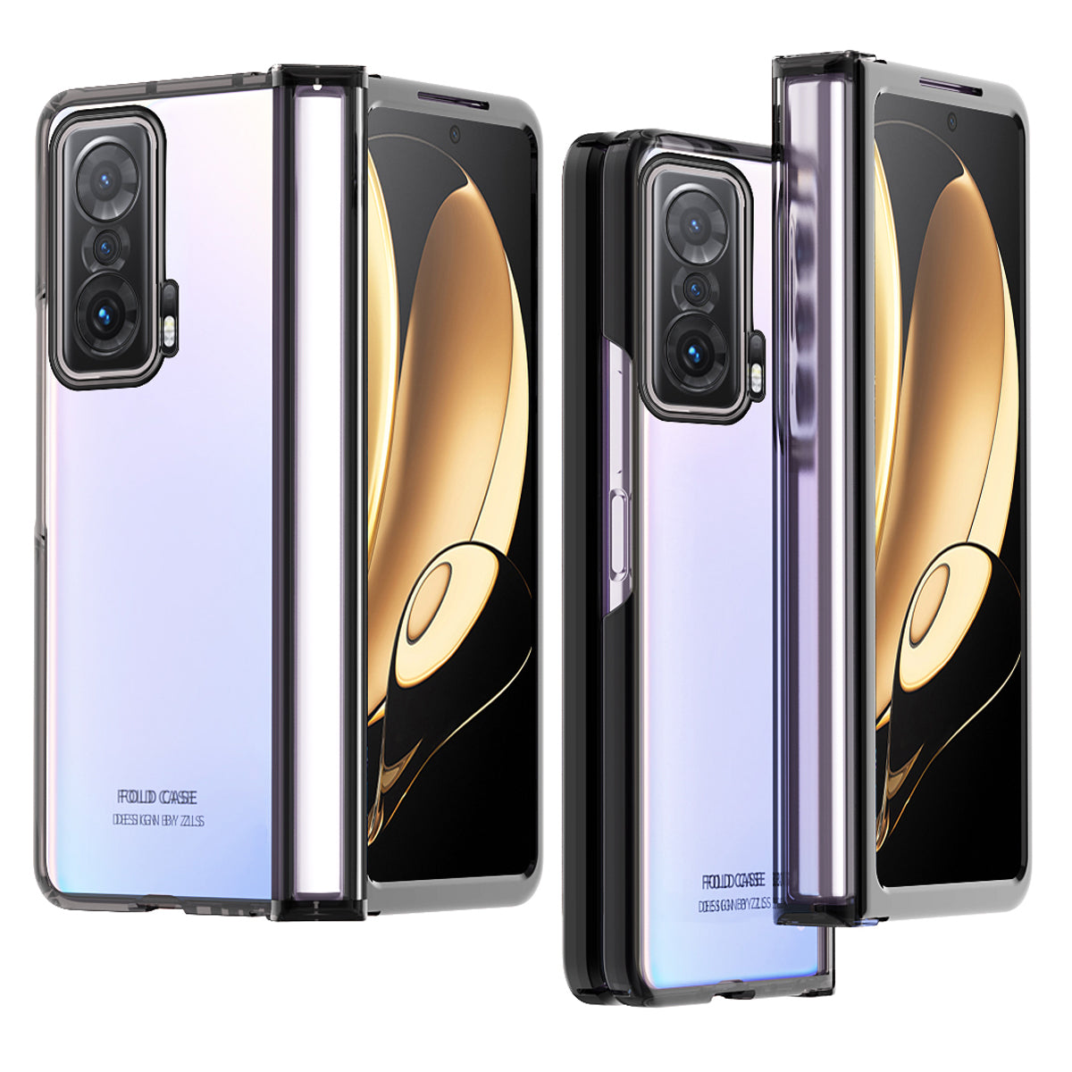 For Honor Magic V Detachable Hinge Design Anti-fall PC Phone Case Shockproof Electroplating Transparent Phone Shell