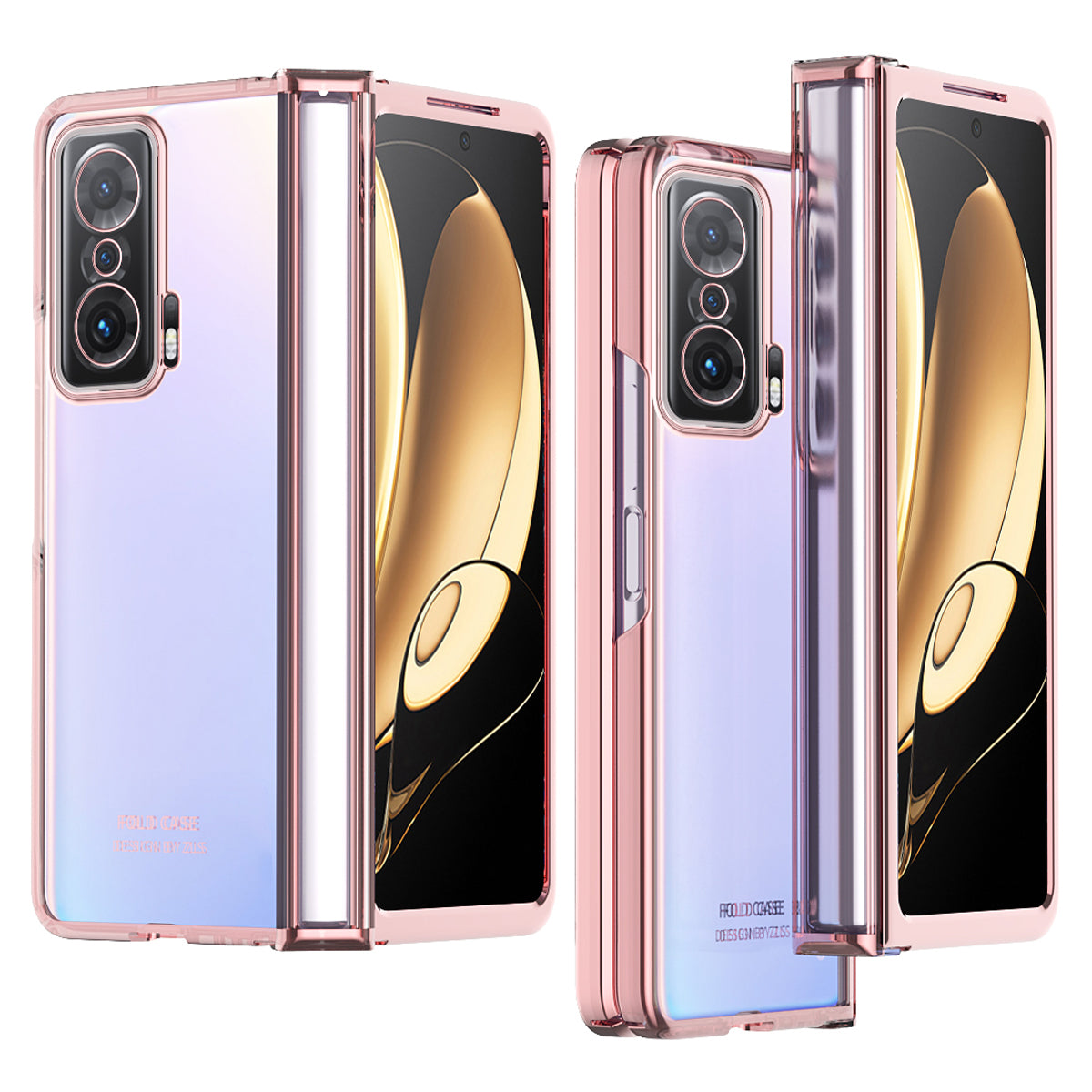For Honor Magic V Detachable Hinge Design Anti-fall PC Phone Case Shockproof Electroplating Transparent Phone Shell