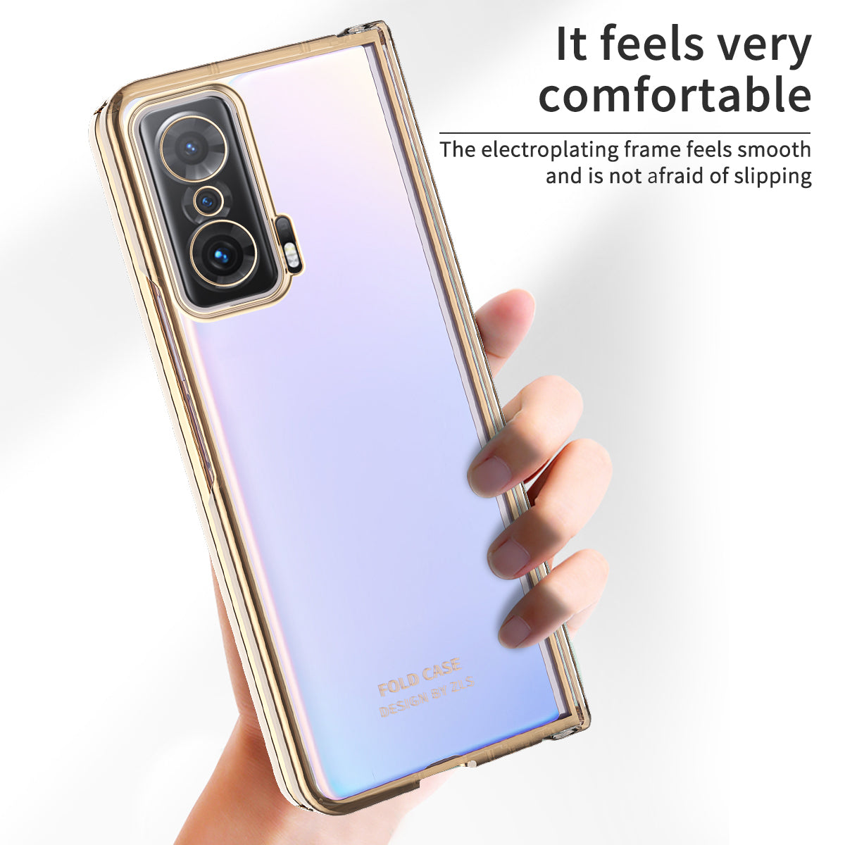 For Honor Magic V Detachable Hinge Design Anti-fall PC Phone Case Shockproof Electroplating Transparent Phone Shell