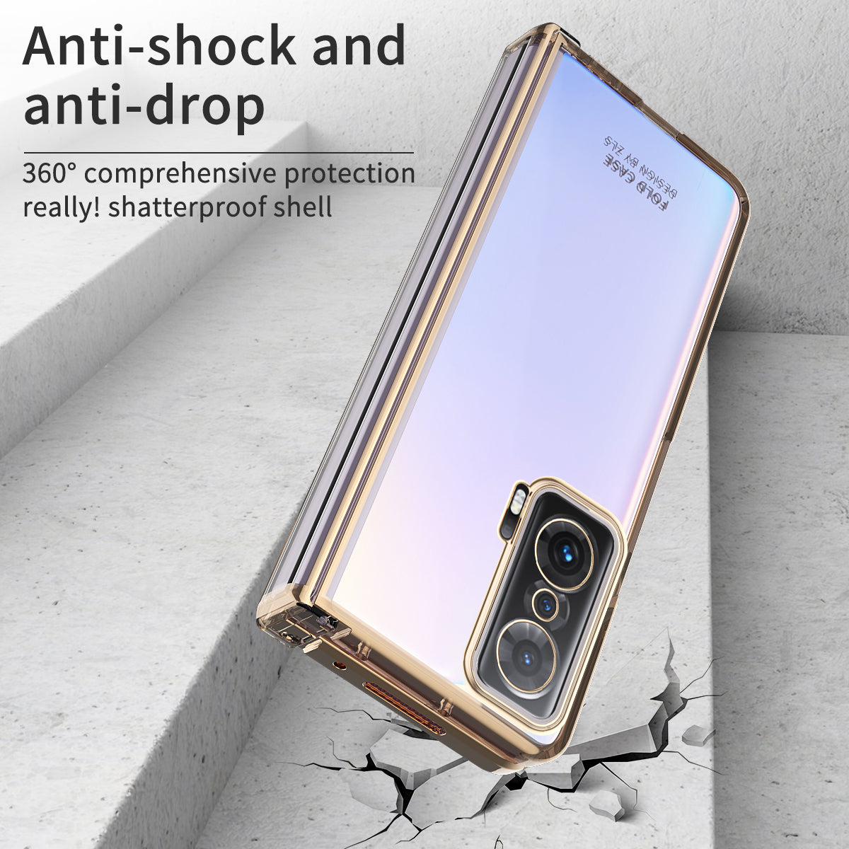 For Honor Magic V Detachable Hinge Design Anti-fall PC Phone Case Shockproof Electroplating Transparent Phone Shell