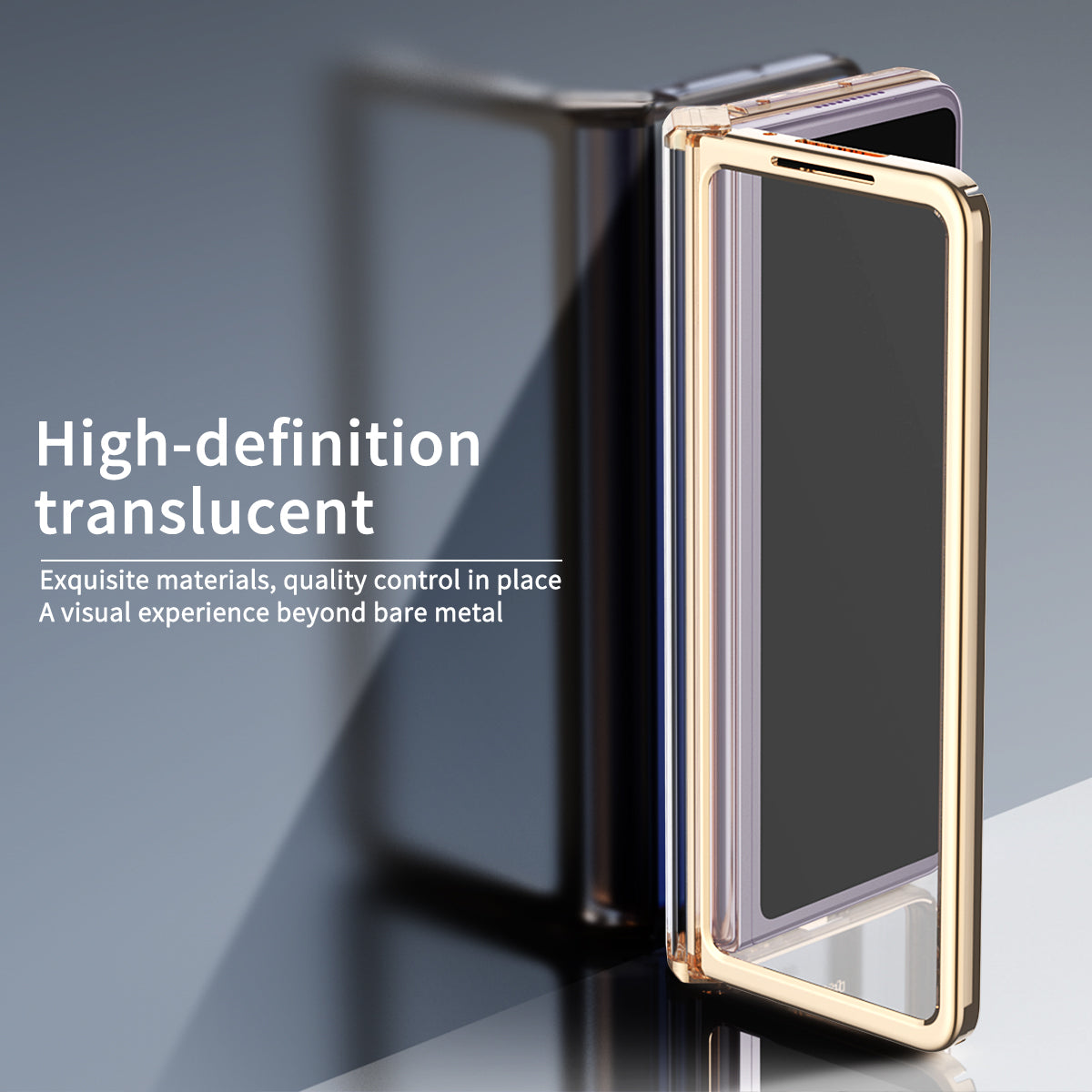 For Honor Magic V Detachable Hinge Design Anti-fall PC Phone Case Shockproof Electroplating Transparent Phone Shell