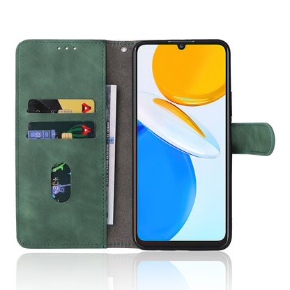 For Honor X7 Flip Wallet Phone Case Skin-touch Feeling Leather Stand Function TPU Inner Shell Shockproof Cover with Strap