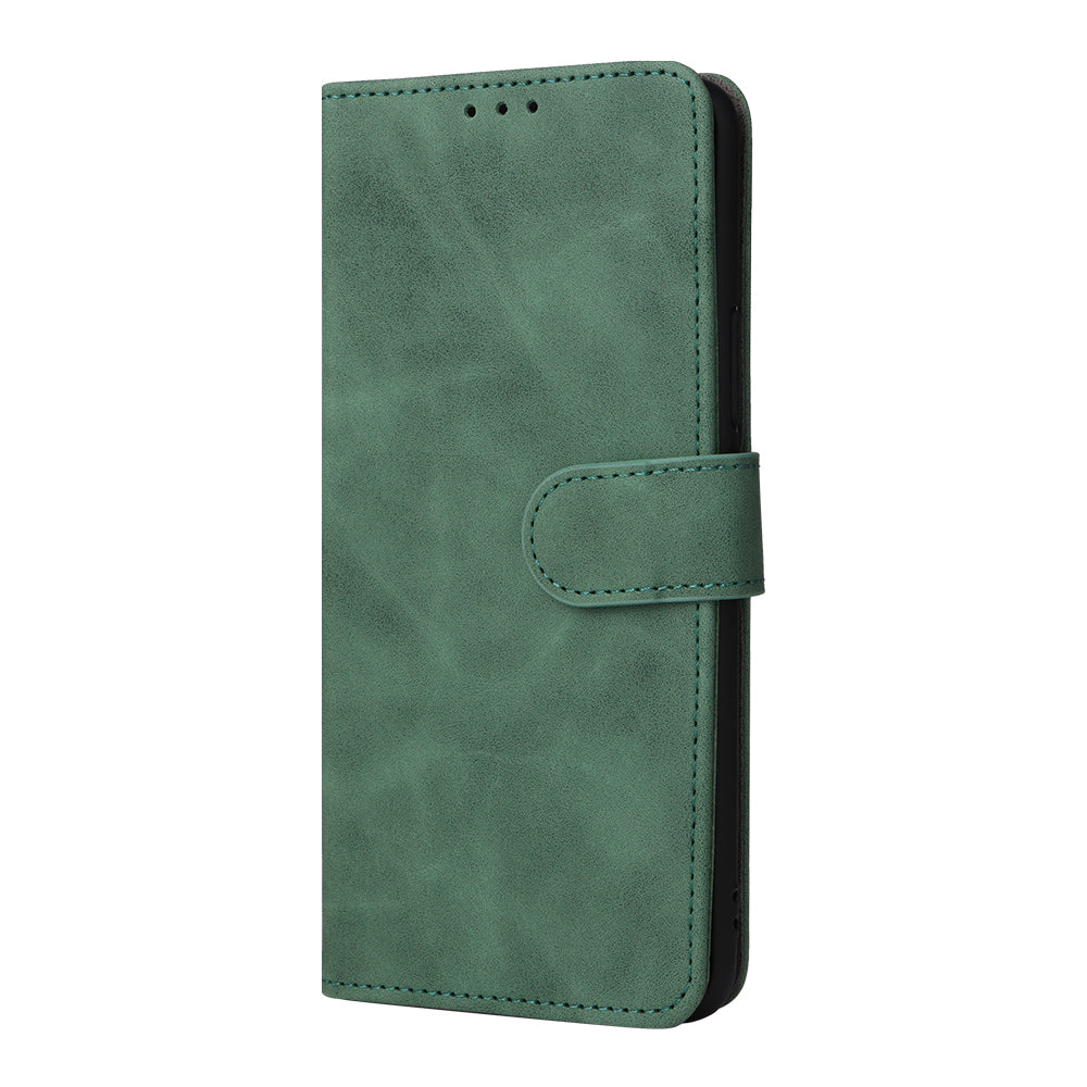 For Honor X7 Flip Wallet Phone Case Skin-touch Feeling Leather Stand Function TPU Inner Shell Shockproof Cover with Strap