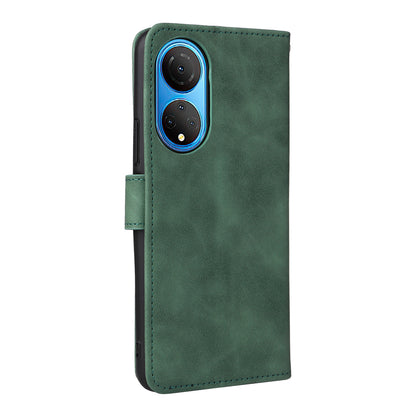 For Honor X7 Flip Wallet Phone Case Skin-touch Feeling Leather Stand Function TPU Inner Shell Shockproof Cover with Strap