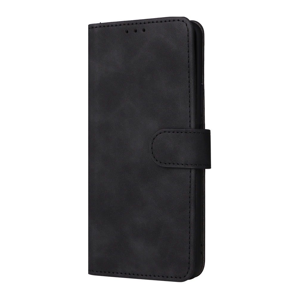 For Honor X7 Flip Wallet Phone Case Skin-touch Feeling Leather Stand Function TPU Inner Shell Shockproof Cover with Strap