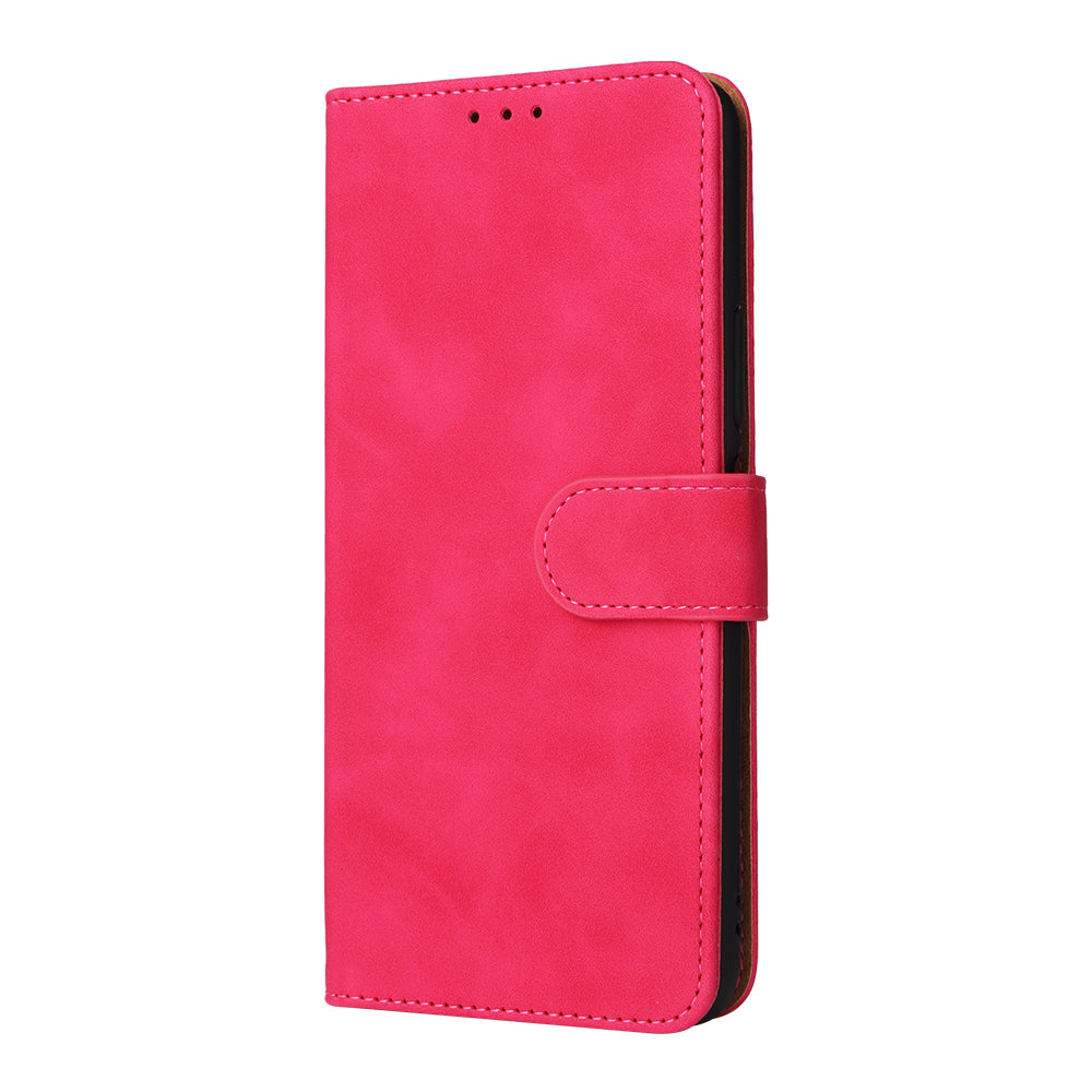 For Honor X7 Flip Wallet Phone Case Skin-touch Feeling Leather Stand Function TPU Inner Shell Shockproof Cover with Strap