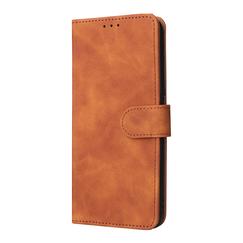 For Honor X7 Flip Wallet Phone Case Skin-touch Feeling Leather Stand Function TPU Inner Shell Shockproof Cover with Strap
