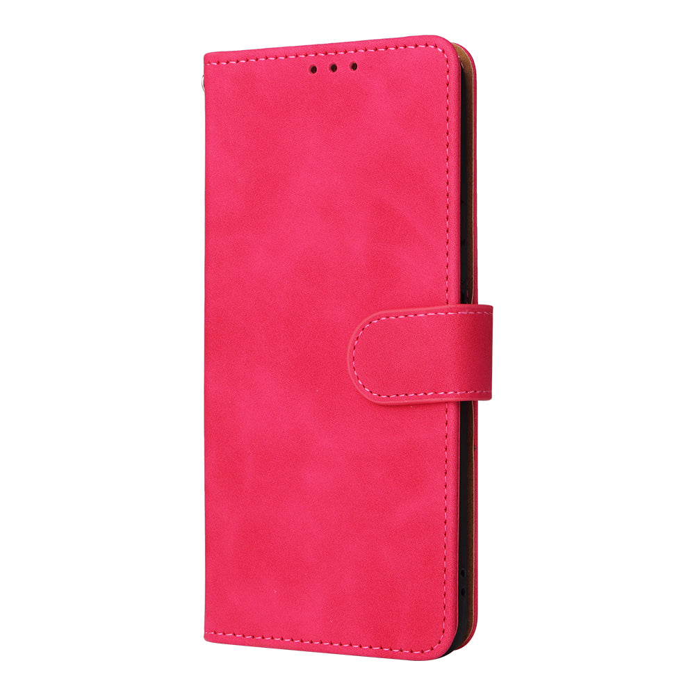For Honor X8 Skin-touch Feeling Wallet Phone Case Flip Folio PU Leather Folding Stand Cover with Strap