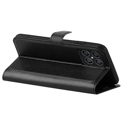 For Honor X8 Litchi Texture PU Leather Wallet Mobile Phone Case Stand Function Drop-proof Phone Cover
