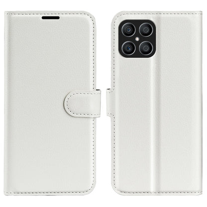 For Honor X8 Litchi Texture PU Leather Wallet Mobile Phone Case Stand Function Drop-proof Phone Cover