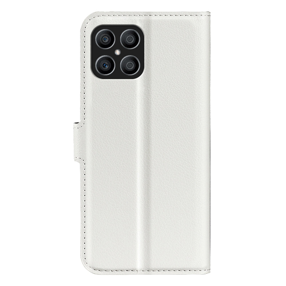 For Honor X8 Litchi Texture PU Leather Wallet Mobile Phone Case Stand Function Drop-proof Phone Cover