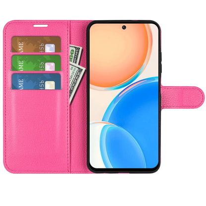 For Honor X8 Litchi Texture PU Leather Wallet Mobile Phone Case Stand Function Drop-proof Phone Cover