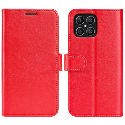 For Honor X8 Crazy Horse Texture Cell Phone Cover Folio Flip Leather Wallet Stand Protective Case