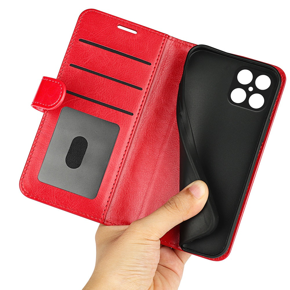 For Honor X8 Crazy Horse Texture Cell Phone Cover Folio Flip Leather Wallet Stand Protective Case