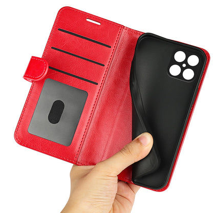 For Honor X8 Crazy Horse Texture Cell Phone Cover Folio Flip Leather Wallet Stand Protective Case