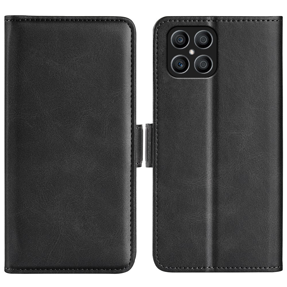 For Honor X8 Textured PU Leather Phone Case Foldable Stand Wallet Function Protective Cover