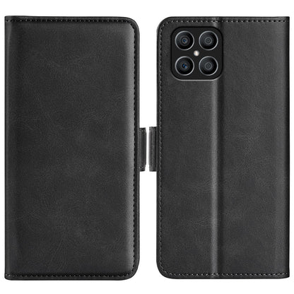 For Honor X8 Textured PU Leather Phone Case Foldable Stand Wallet Function Protective Cover