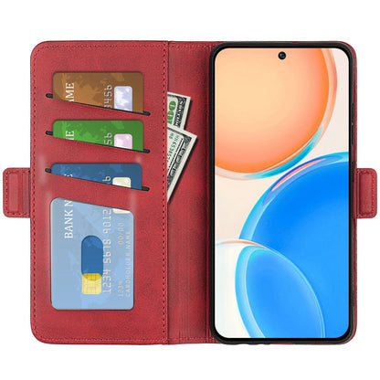 For Honor X8 Textured PU Leather Phone Case Foldable Stand Wallet Function Protective Cover