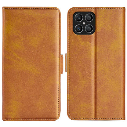 For Honor X8 Textured PU Leather Phone Case Foldable Stand Wallet Function Protective Cover