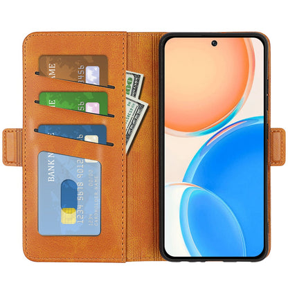 For Honor X8 Textured PU Leather Phone Case Foldable Stand Wallet Function Protective Cover