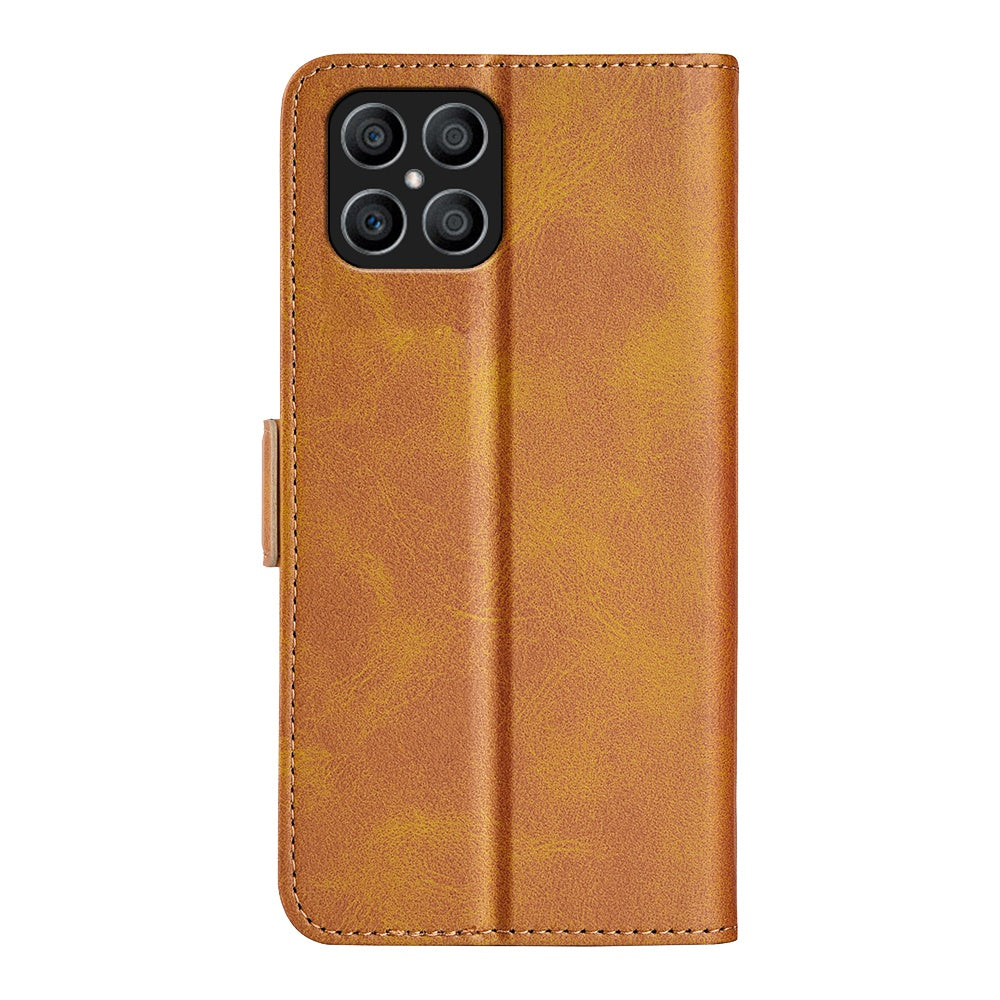 For Honor X8 Textured PU Leather Phone Case Foldable Stand Wallet Function Protective Cover