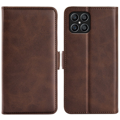 For Honor X8 Textured PU Leather Phone Case Foldable Stand Wallet Function Protective Cover