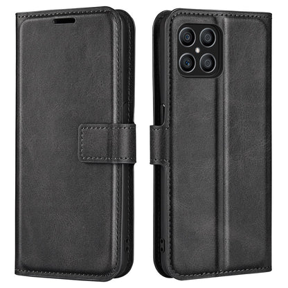 For Honor X8 Textured PU Leather Cover Stand Wallet Feature Magnetic Clasp Shockproof Flip Phone Case