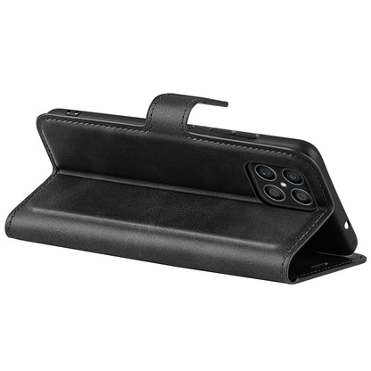 For Honor X8 Textured PU Leather Cover Stand Wallet Feature Magnetic Clasp Shockproof Flip Phone Case