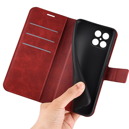 For Honor X8 Textured PU Leather Cover Stand Wallet Feature Magnetic Clasp Shockproof Flip Phone Case