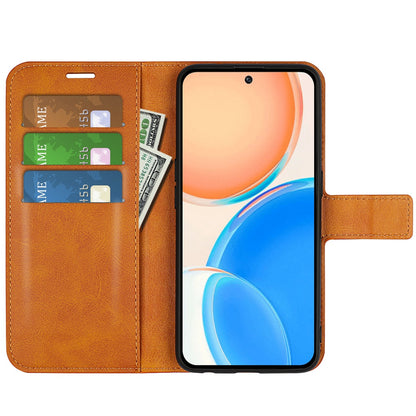 For Honor X8 Textured PU Leather Cover Stand Wallet Feature Magnetic Clasp Shockproof Flip Phone Case