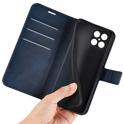 For Honor X8 Textured PU Leather Cover Stand Wallet Feature Magnetic Clasp Shockproof Flip Phone Case