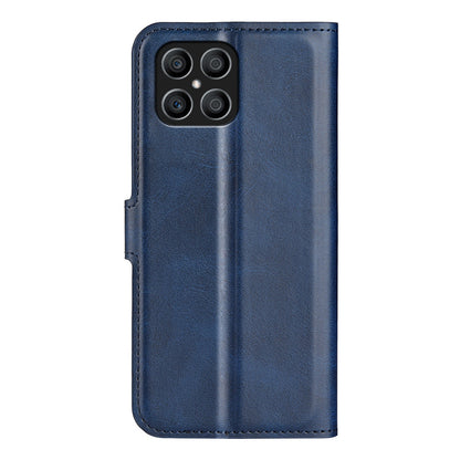 For Honor X8 Textured PU Leather Cover Stand Wallet Feature Magnetic Clasp Shockproof Flip Phone Case