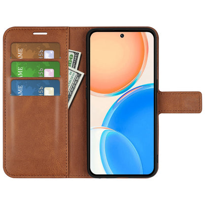 For Honor X8 Textured PU Leather Cover Stand Wallet Feature Magnetic Clasp Shockproof Flip Phone Case