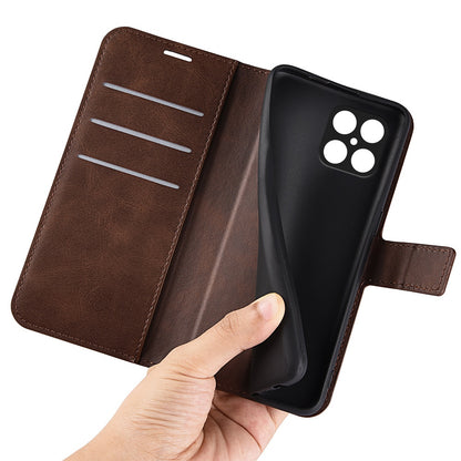 For Honor X8 Textured PU Leather Cover Stand Wallet Feature Magnetic Clasp Shockproof Flip Phone Case