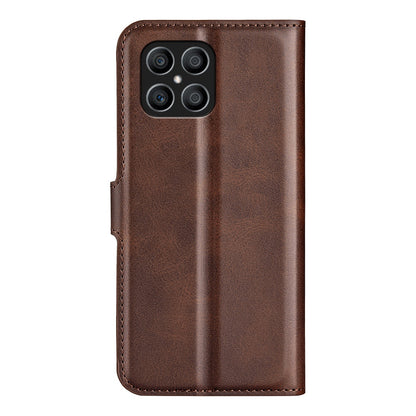 For Honor X8 Textured PU Leather Cover Stand Wallet Feature Magnetic Clasp Shockproof Flip Phone Case