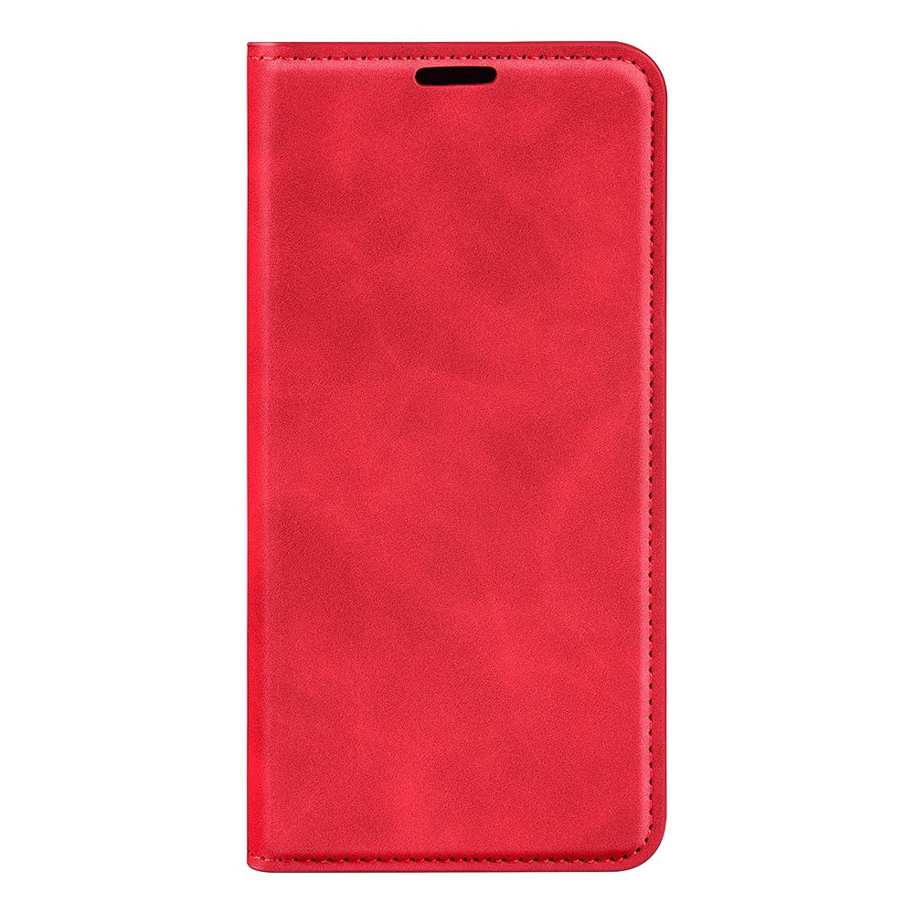 For Honor X8 Skin-touch Folio Flip Leather Cover Auto-absorbed Magnetic Phone Wallet Stand Case